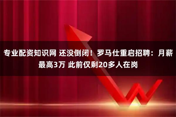 专业配资知识网 还没倒闭！罗马仕重启招聘：月薪最高3万 此前仅剩20多人在岗